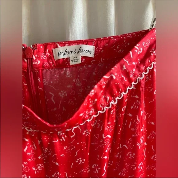 For Love and Lemons Chianti top and barbera midi skirt set pink XS - Picture 7 of 12